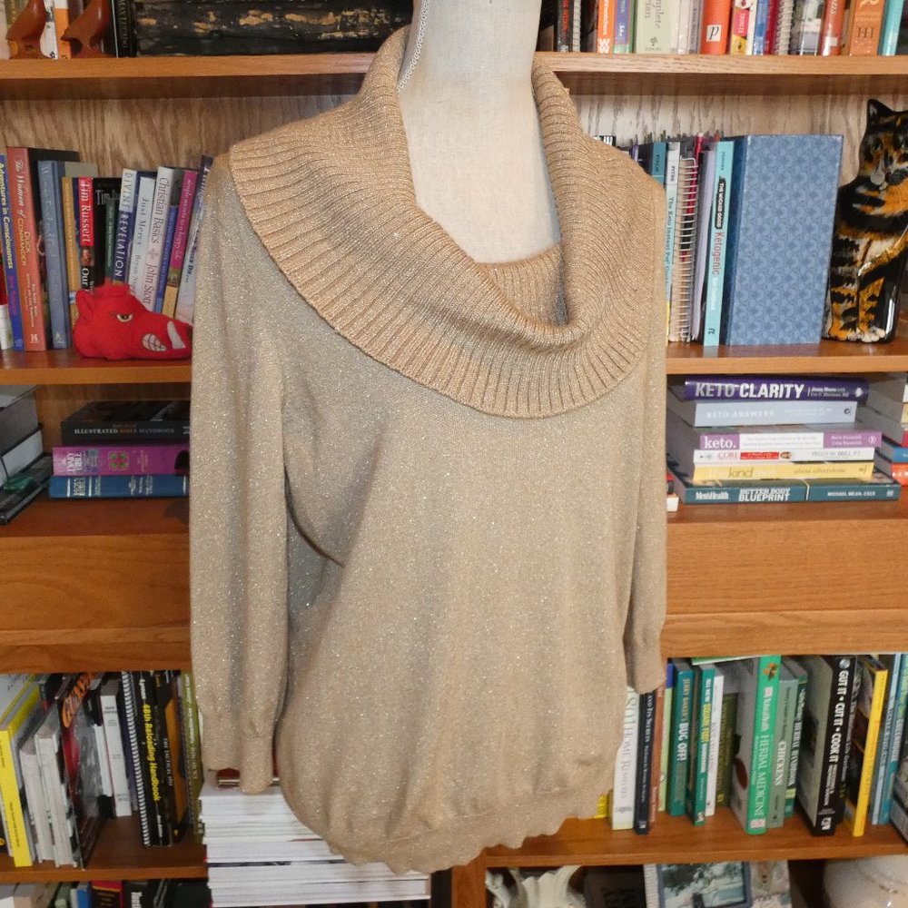 GORGEOUS! Michael Kors Gold Cowl Neck Sweater